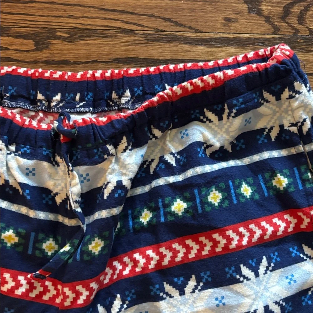 Hanna Andersson Scandi Snowflake Fair Isle Print Adult Pajama Pants, Size Large